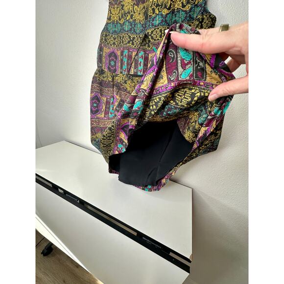 RVCA Multicolor Floral Print Cutout Triangle Back Round Neck Mini Dress S - Picture 12 of 16